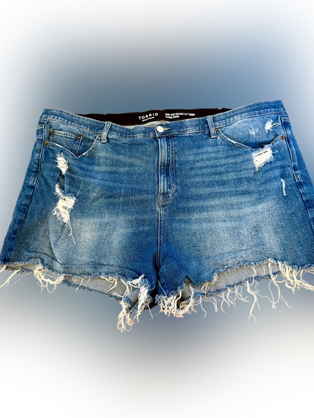 torrid Distressed Blue Denim Jean Shorts
